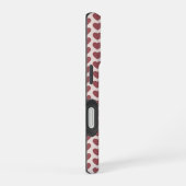 Coque iPhone 16 Retro Hearts Pink Burgundy Y2K Style (Côté droit)