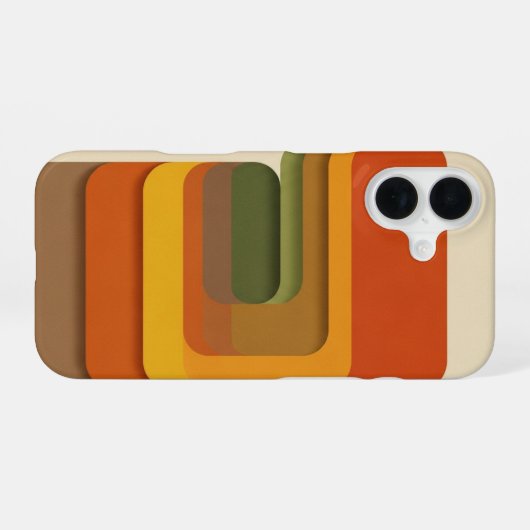 Coque iPhone 16 Retro Layered Geometric Forms (Verso Horizontal)