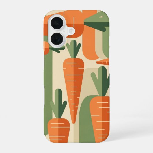 Coque iPhone 16 Retro Minimalist Carrot Design (Verso)