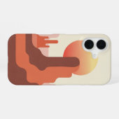 Coque iPhone 16 Retro Minimalist Desert Butte (Verso Horizontal)