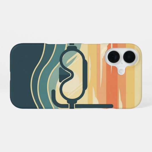 Coque iPhone 16 Retro Minimalist Diving (Verso Horizontal)