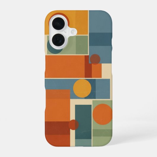 Coque iPhone 16 Retro Minimalist Geometric Layering (Verso)