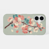 Coque iPhone 16 Retro Minimalist Sakura Flowers (Verso Horizontal)