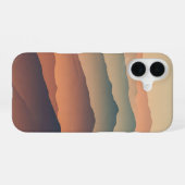 Coque iPhone 16 Retro Misty Mountains (Verso Horizontal)