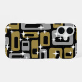 Coque iPhone 16 Rétro Moderne Abstrait du Milieu du Siècle (Verso Horizontal)