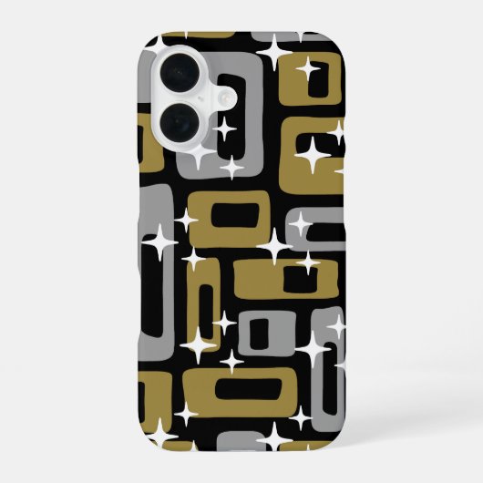 Coque iPhone 16 Rétro Moderne Abstrait du Milieu du Siècle (Verso)