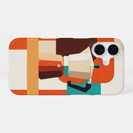 Coque iPhone 16 Retro Moka Pot (Verso Horizontal)