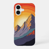 Coque iPhone 16 Retro Mountain Sunset (Verso)
