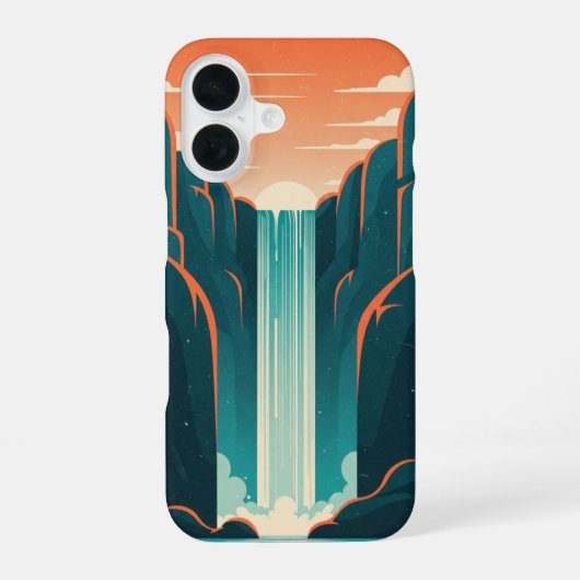 Coque iPhone 16 Retro Mystic Waterfall (Verso)