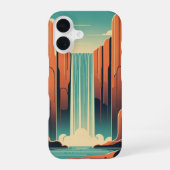 Coque iPhone 16 Retro Mystic Waterfall (Verso)