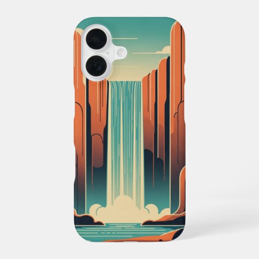 Coque iPhone 16 Retro Mystic Waterfall (Verso)