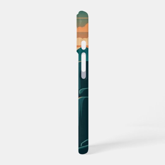 Coque iPhone 16 Retro Mystic Waterfall (Côté gauche)