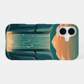 Coque iPhone 16 Retro Mystic Waterfall (Verso Horizontal)