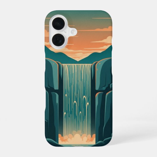 Coque iPhone 16 Retro Mystic Waterfall (Verso)