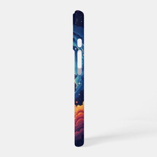 Coque iPhone 16 Retro Nebula Moon (Côté gauche)