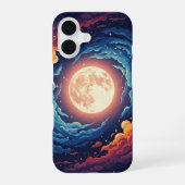 Coque iPhone 16 Retro Nebula Moon (Verso)