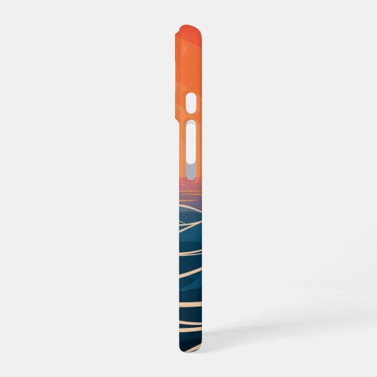 Coque iPhone 16 Retro Ocean Sunset Waves (Côté gauche)