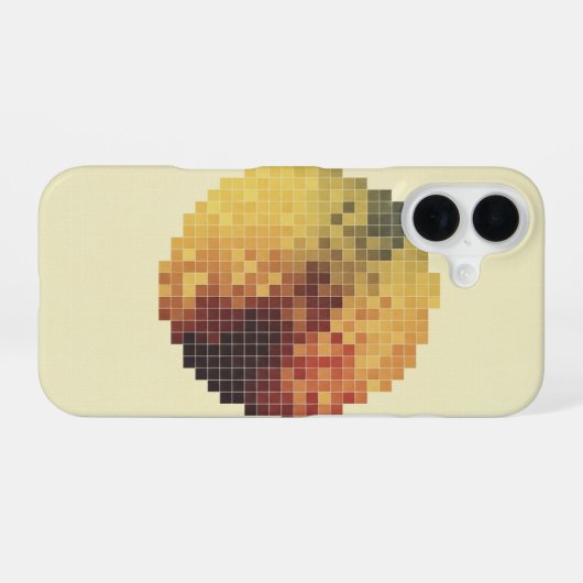 Coque iPhone 16 Retro Pixelated Circle (Verso Horizontal)