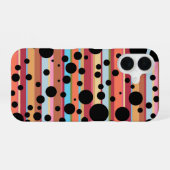 Coque iPhone 16 rétro rayé et pointillé (Verso Horizontal)