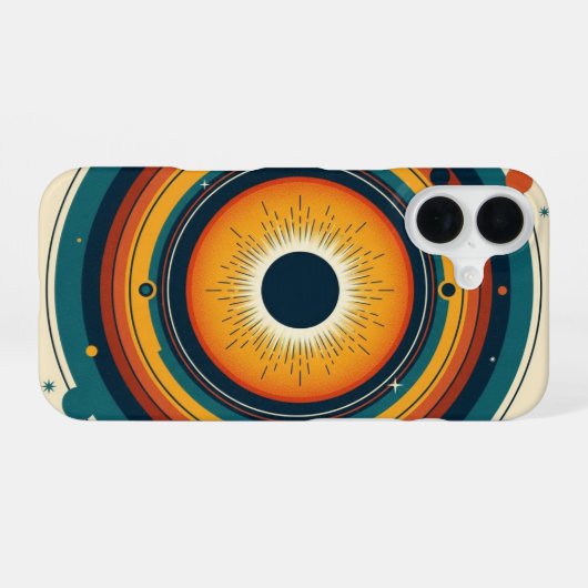 Coque iPhone 16 Retro Solar Eclipse (Verso Horizontal)