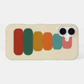Coque iPhone 16 Retro Stacked Rounded Shapes (Verso Horizontal)