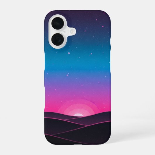Coque iPhone 16 Retro Starry Hills (Verso)
