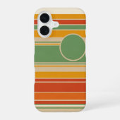 Coque iPhone 16 Retro Stripes with Circle (Verso)