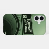 Coque iPhone 16 Retro Subway Sign (Verso Horizontal)