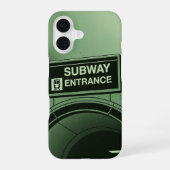 Coque iPhone 16 Retro Subway Sign (Verso)