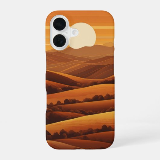 Coque iPhone 16 Retro Sunset Hills (Verso)