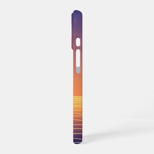 Coque iPhone 16 Retro Sunset Horizon (Côté gauche)