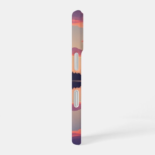 Coque iPhone 16 Retro Sunset Lake (Côté droit)