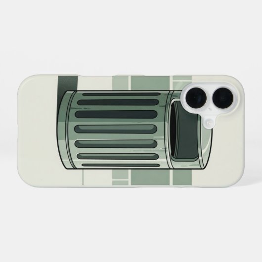 Coque iPhone 16 Retro Trash Can Simple (Verso Horizontal)
