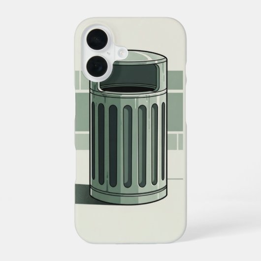 Coque iPhone 16 Retro Trash Can Simple (Verso)