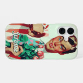 Coque iPhone 16 Retro Valentine Flirty Guy (Verso Horizontal)