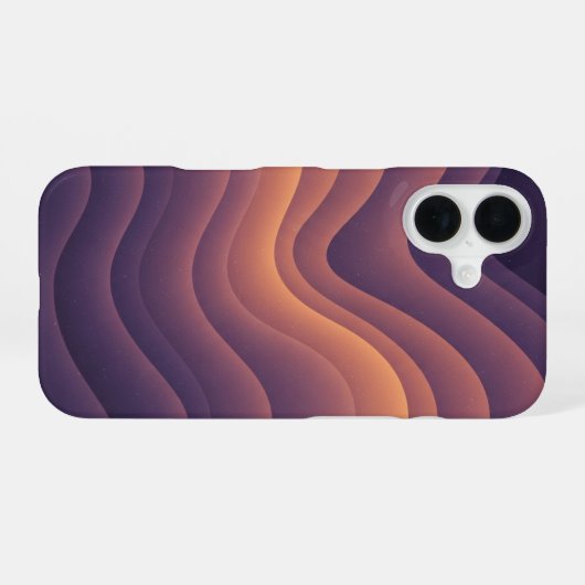 Coque iPhone 16 Retro Wavy Abstract Nebula (Verso Horizontal)