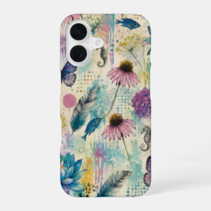 Coque iPhone 16 Rêve Aquatique Floral Vibrant