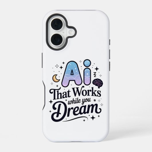 Coque iPhone 16 Rêve d'intelligence artificielle Conception de tra (Verso)