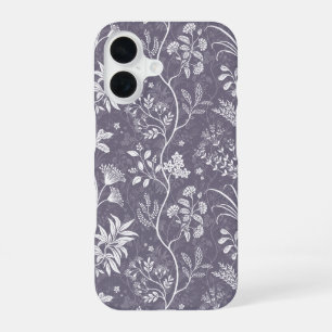 Coque iPhone 16 Rêverie élégante en chintz lavande violet Botaniqu