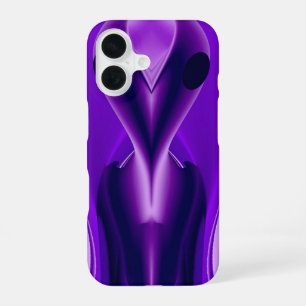 Coque iPhone 16 Rêves arc-en-ciel violet 3D, Alien