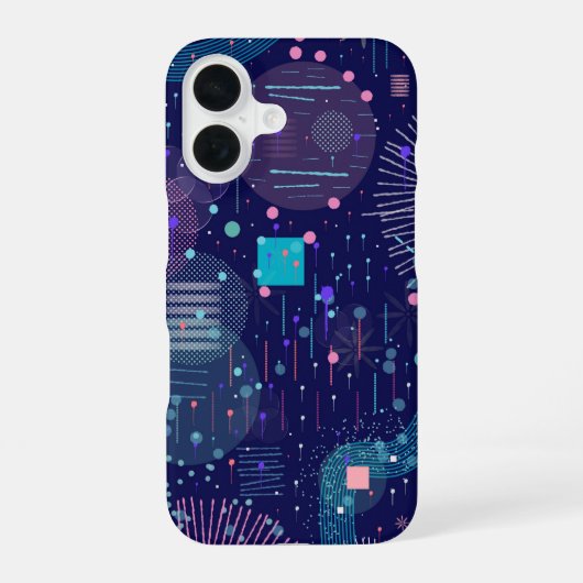 Coque iPhone 16 Rêves Bleus Profonds Art Abstrait (Verso)