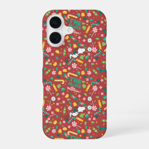 Coque iPhone 16 Rêves de menthe poivrée Bonbons motif Snoopy