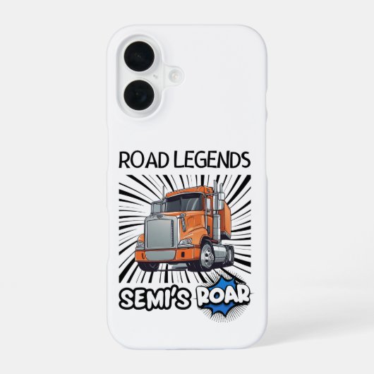 Coque iPhone 16 Road Legends : le rugissement des semi-remorques ! (Verso)