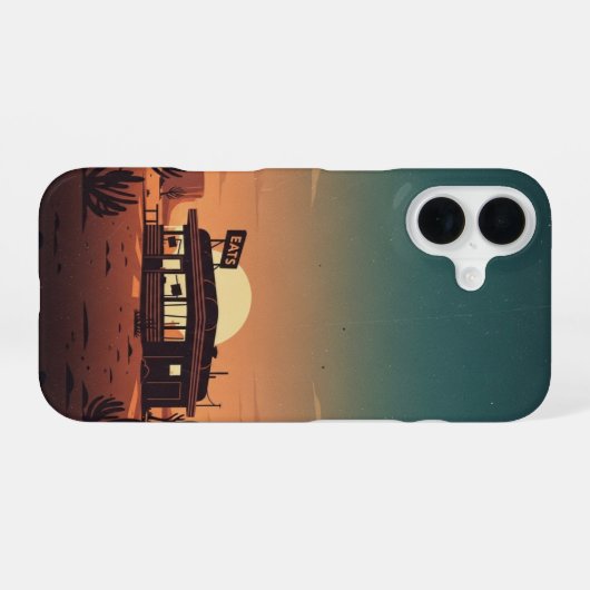 Coque iPhone 16 Roadside Diner Silence (Verso Horizontal)