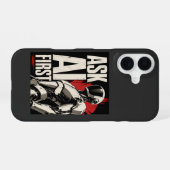 Coque iPhone 16 Robot humanoïde IA Design Technologique Futuriste (Verso Horizontal)