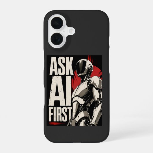 Coque iPhone 16 Robot humanoïde IA Design Technologique Futuriste (Verso)