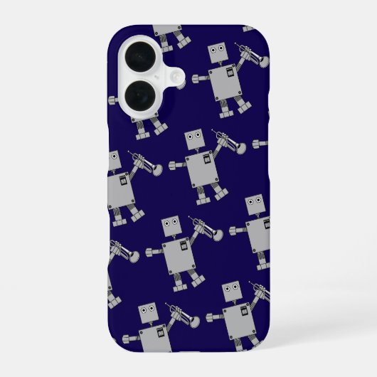 Coque iPhone 16 Robot Trompette (Verso)