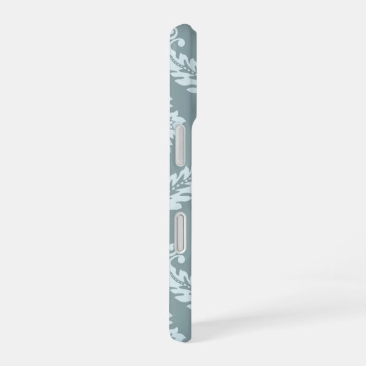 Coque iPhone 16 Rococo Damask Art I Duck Egg Blue+Teal (Côté droit)
