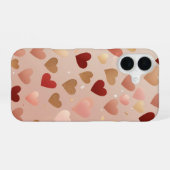 Coque iPhone 16 Romance de cœurs flottants (Verso Horizontal)