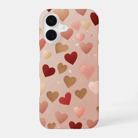 Coque iPhone 16 Romance de cœurs flottants (Verso)